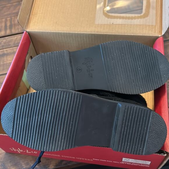 Style & Co Zijune Cold Weather Winter Ankle Boot Faux Fur Trim NEW Size 5 Black - Picture 7 of 8